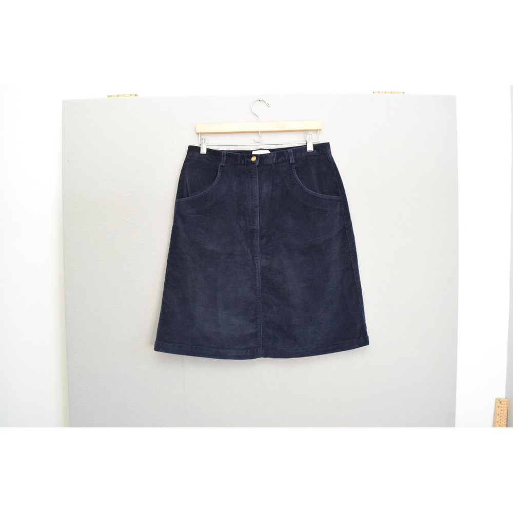 HOUSE OF BRUAR A Line Midi Skirt Size 14  Navy Corduroy New